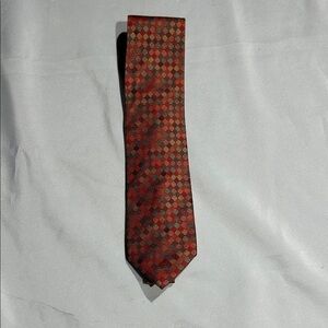 Elegant Red and Black Geometric Men's Tie